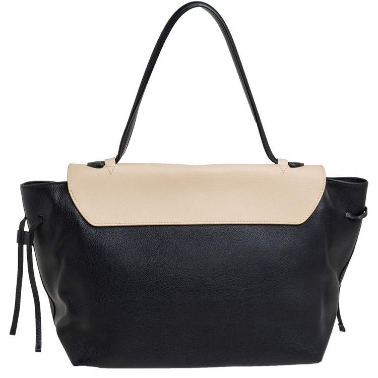 Pre Owned Louis Vuitton Vanille/Noir Leather Lockme MM Bag