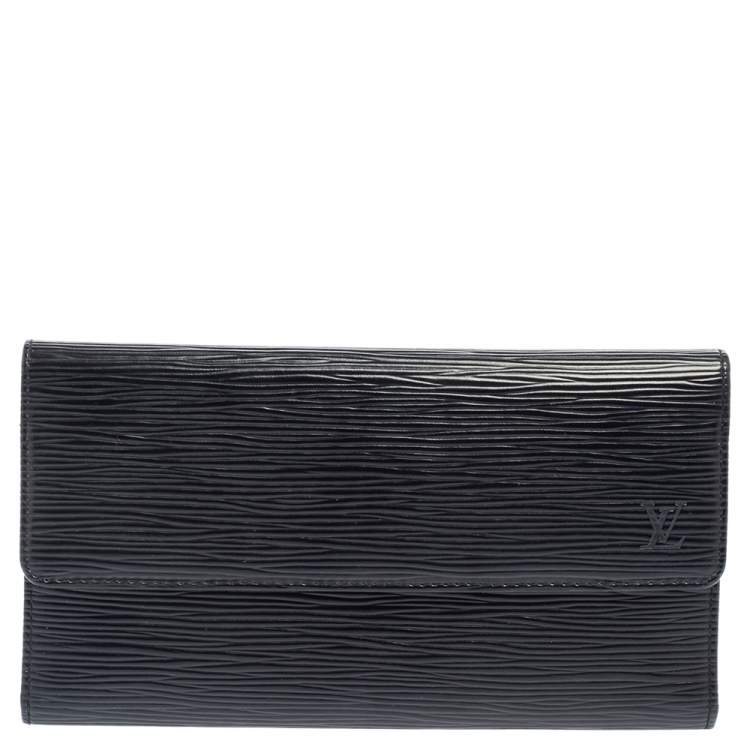 Louis Vuitton Noir Epi Leather Flap Wallet