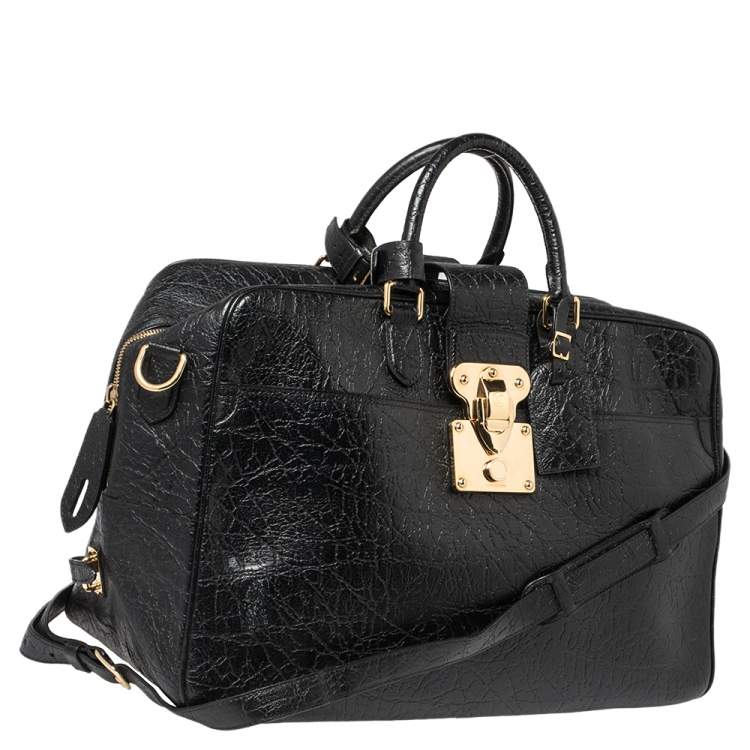 Pre Owned Louis Vuitton Black Cuir Indra Duffel Bag