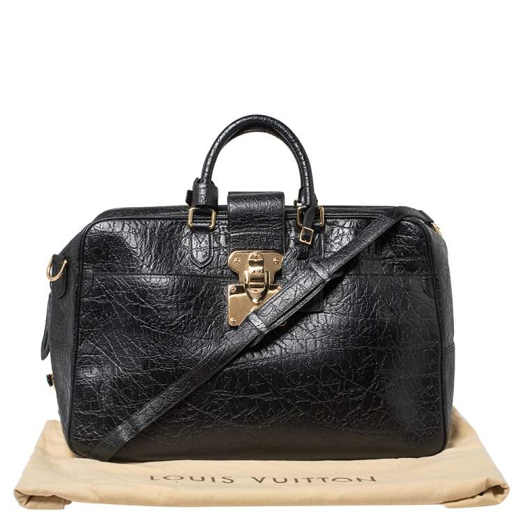 Pre Owned Louis Vuitton Black Cuir Indra Duffel Bag