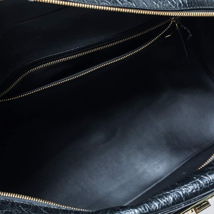 Pre Owned Louis Vuitton Black Cuir Indra Duffel Bag