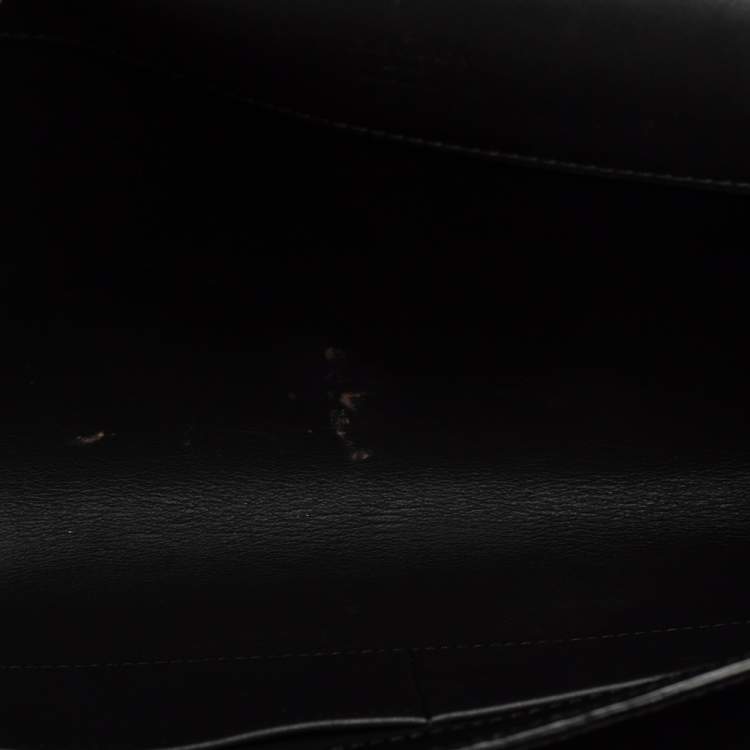 Pre Owned Louis Vuitton Black Crinkled Leather Indra Portfolio Clutch