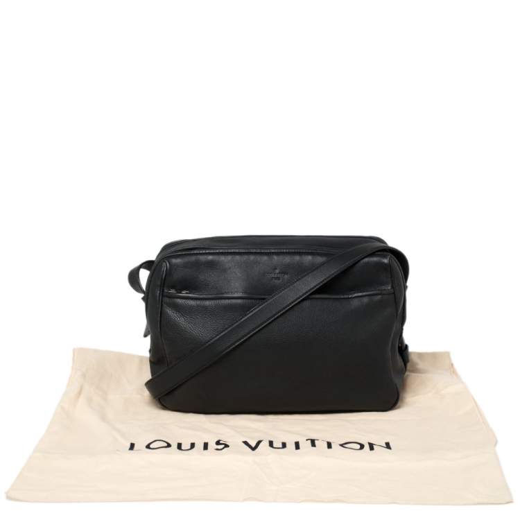 Pre Owned Louis Vuitton Anthracite Leather Reporter Messenger GM