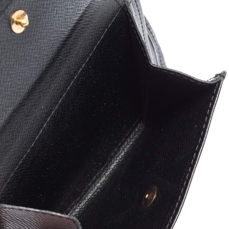 Pre Owned Louis Vuitton Black Epi Leather Compact Wallet