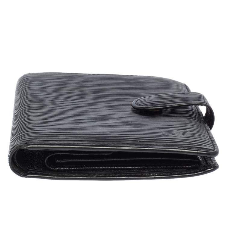 Pre Owned Louis Vuitton Black Epi Leather Compact Wallet