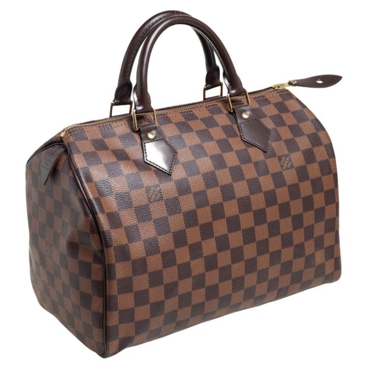 Pre Owned Louis Vuitton Damier Ebene Canvas Speedy 30 Bag