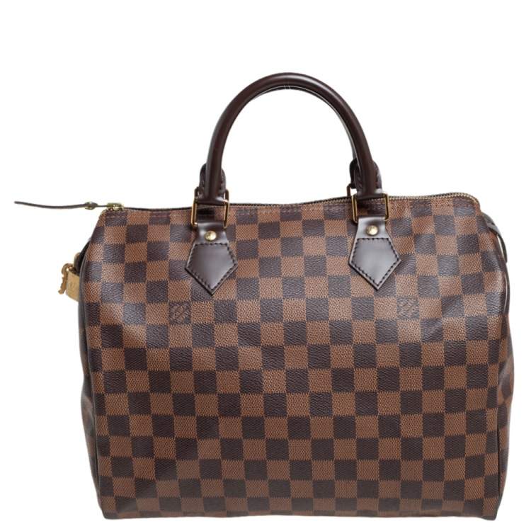 Pre Owned Louis Vuitton Damier Ebene Canvas Speedy 30 Bag