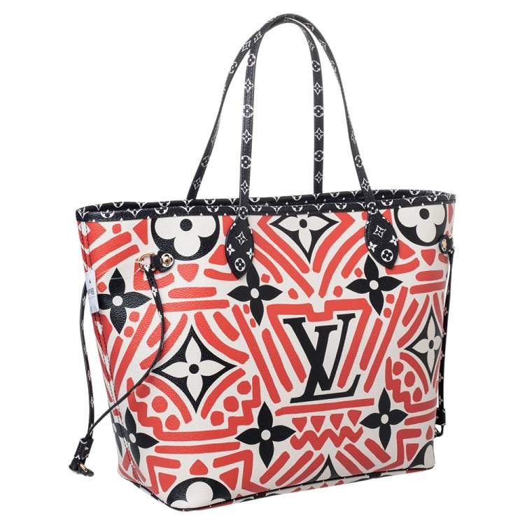 Pre Owned Louis Vuitton Cream/Red Giant Monogram Canvas Limited Edition Crafty Neverfull NM MM Bag