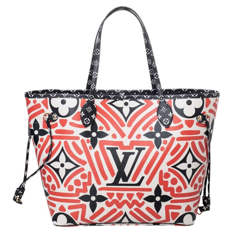Pre Owned Louis Vuitton Cream/Red Giant Monogram Canvas Limited Edition Crafty Neverfull NM MM Bag