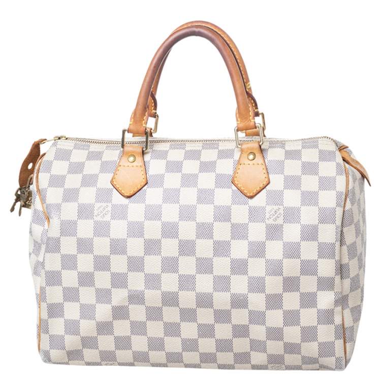 Pre Owned Louis Vuitton Damier Azur Canvas Speedy 30 Bag