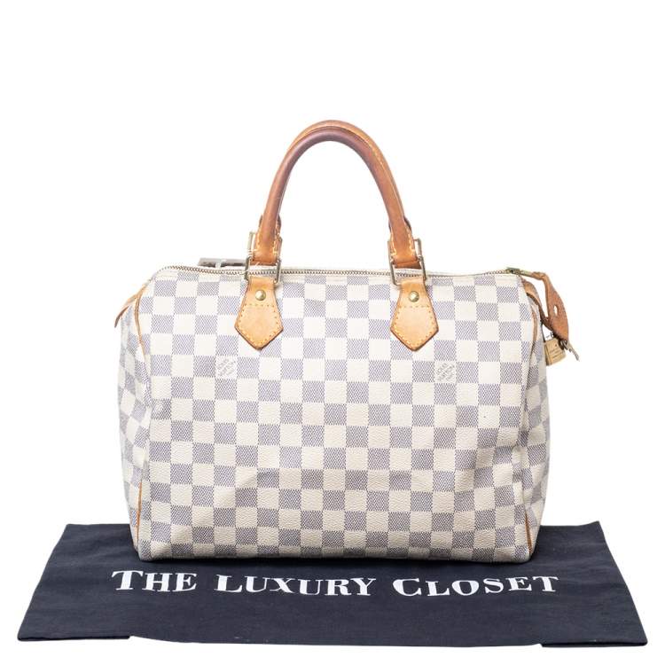 Pre Owned Louis Vuitton Damier Azur Canvas Speedy 30 Bag