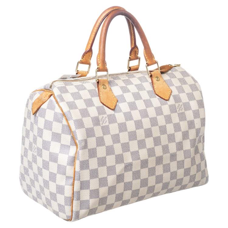 Pre Owned Louis Vuitton Damier Azur Canvas Speedy 30 Bag