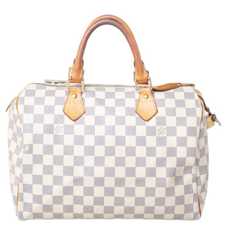 Pre Owned Louis Vuitton Damier Azur Canvas Speedy 30 Bag