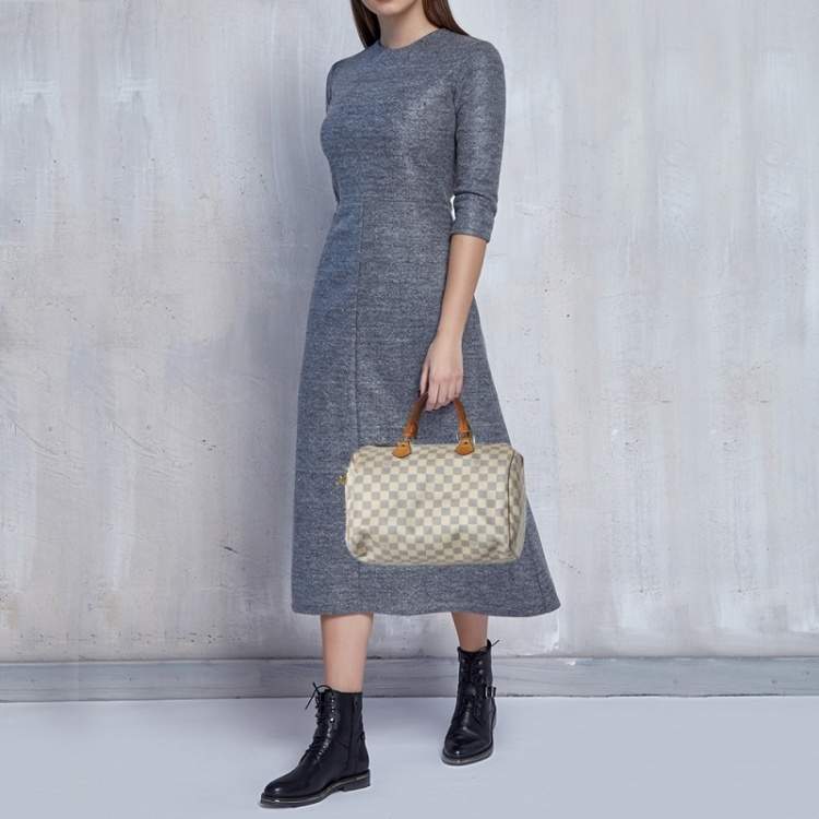 Pre Owned Louis Vuitton Damier Azur Canvas Speedy 30 Bag