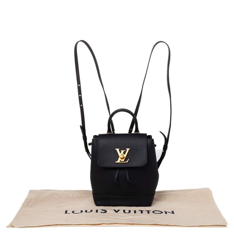 Pre Owned Louis Vuitton Black Leather Lockme Backpack Mini