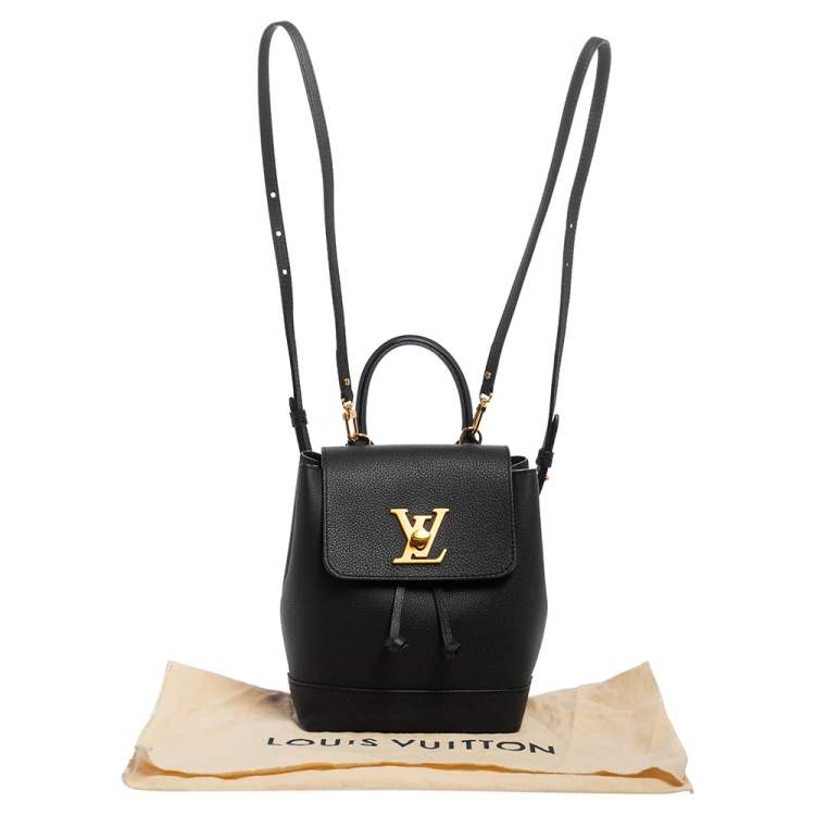 Pre Owned Louis Vuitton Black Calfskin Leather Mini Lockme Backpack