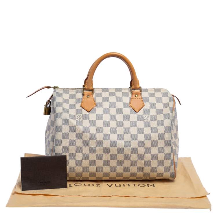 Pre Owned Louis Vuitton Damier Azur Canvas Speedy 30 Bag