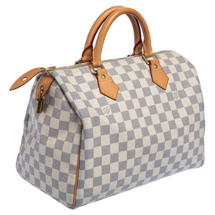 Pre Owned Louis Vuitton Damier Azur Canvas Speedy 30 Bag