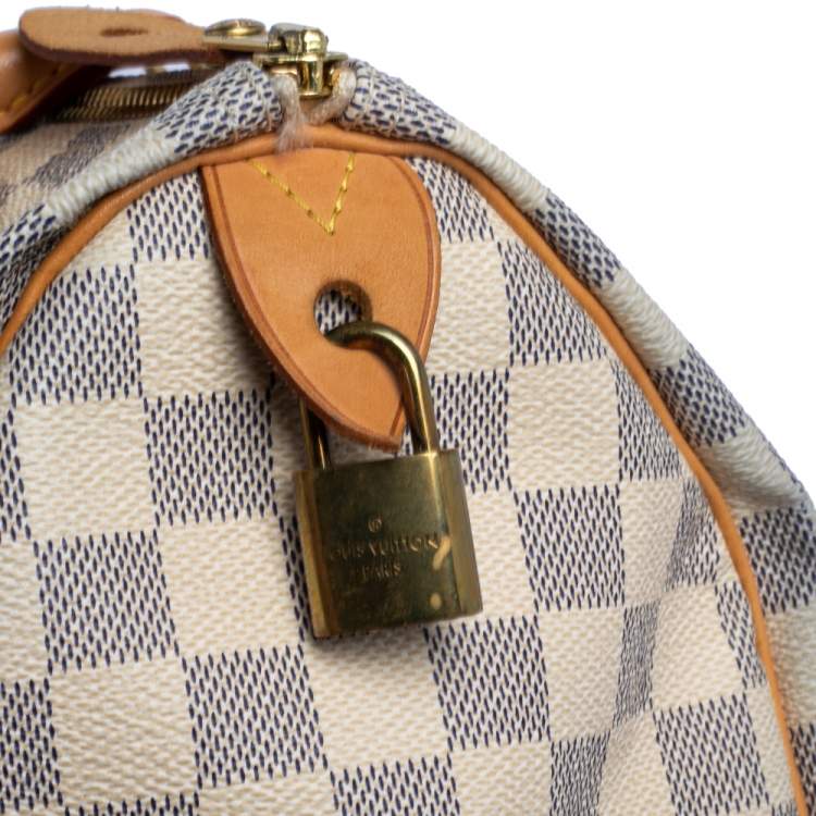 Pre Owned Louis Vuitton Damier Azur Canvas Speedy 30 Bag