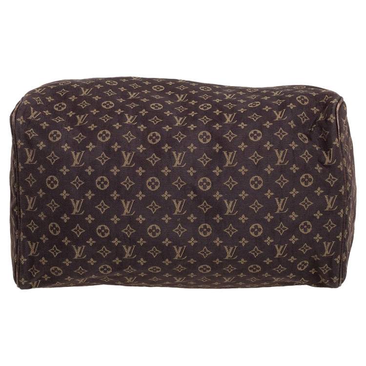 Pre Owned Louis Vuitton Fusain Monogram Mini Lin Canvas Speedy 30 Bag
