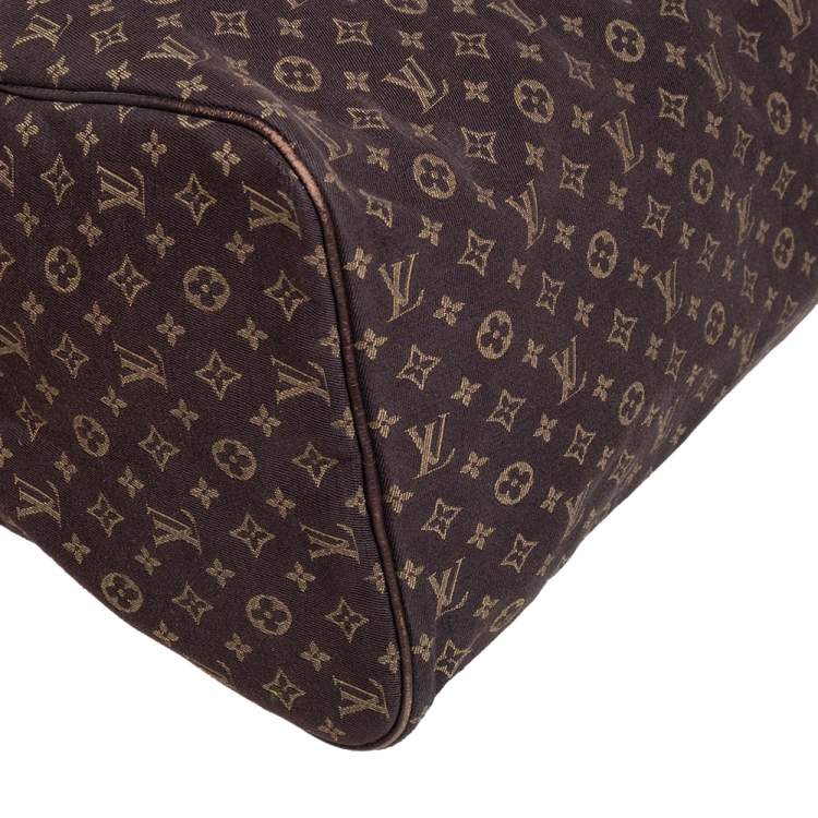 Pre Owned Louis Vuitton Fusain Monogram Mini Lin Canvas Speedy 30 Bag
