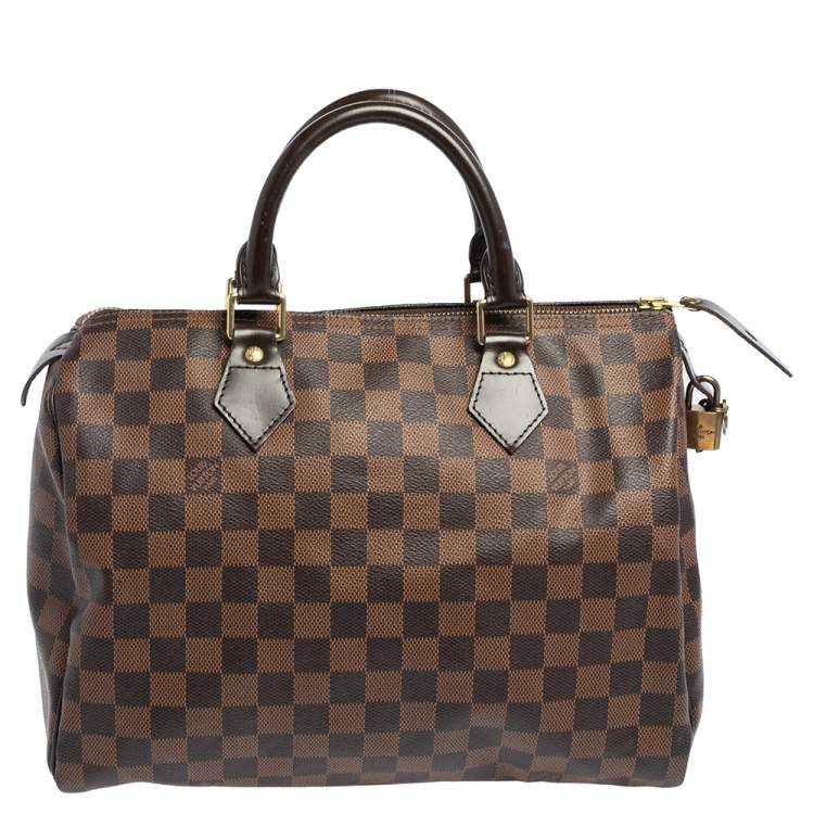 Pre Owned Louis Vuitton Damier Ebene Canvas Speedy 30 Bag