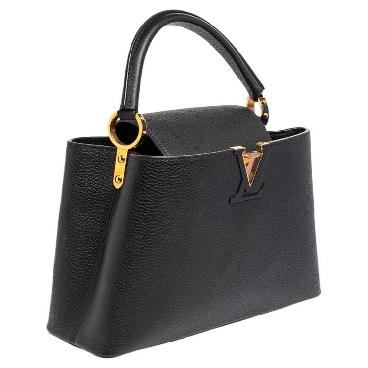 مملوكة مسبقًا Louis Vuitton Black Taurillon Leather Capucines MM Bag