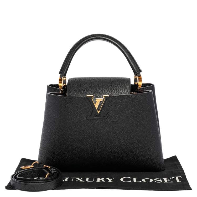 مملوكة مسبقًا Louis Vuitton Black Taurillon Leather Capucines MM Bag