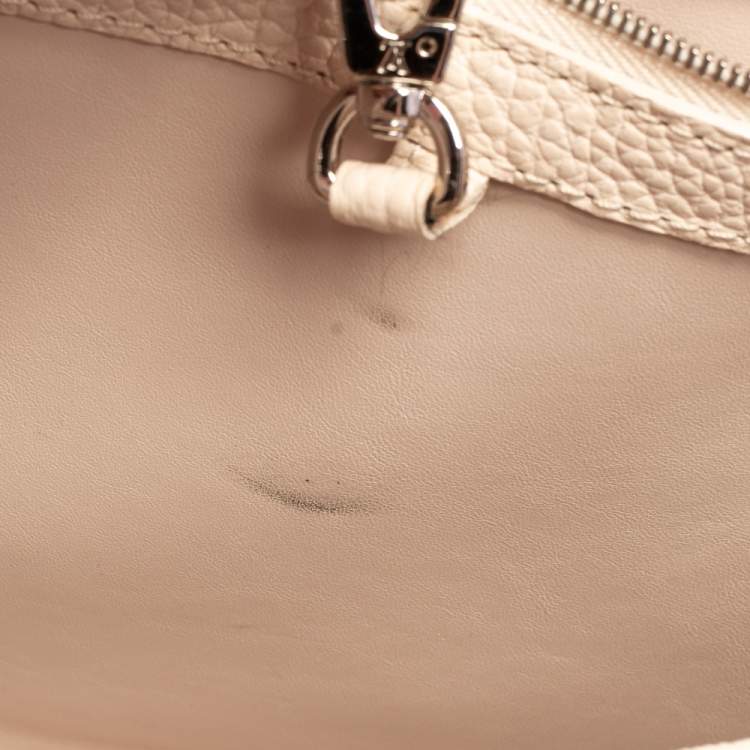 مملوكة مسبقًا Louis Vuitton Galet/Pink Taurillon Leather Capucines MM Bag
