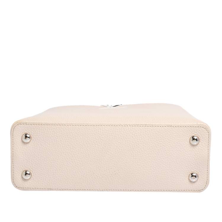 مملوكة مسبقًا Louis Vuitton Galet/Pink Taurillon Leather Capucines MM Bag