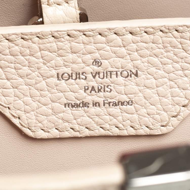 مملوكة مسبقًا Louis Vuitton Galet/Pink Taurillon Leather Capucines MM Bag