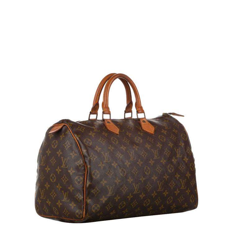 Pre Owned Louis Vuitton Monogram Canvas Speedy 35 Bag