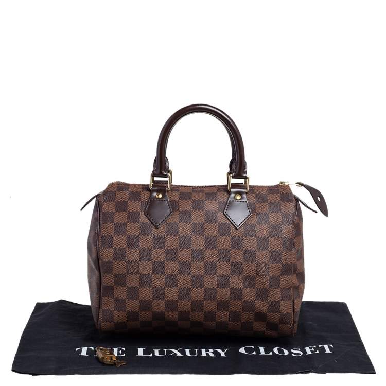 Pre Owned Louis Vuitton Damier Ebene Canvas Speedy 25 Bag