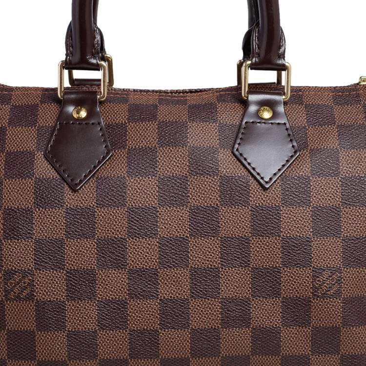 Pre Owned Louis Vuitton Damier Ebene Canvas Speedy 25 Bag