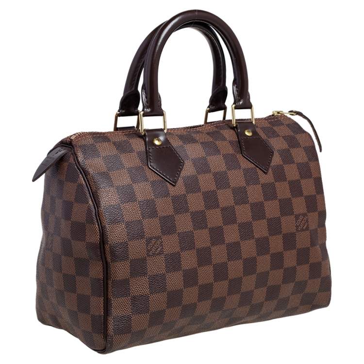Pre Owned Louis Vuitton Damier Ebene Canvas Speedy 25 Bag