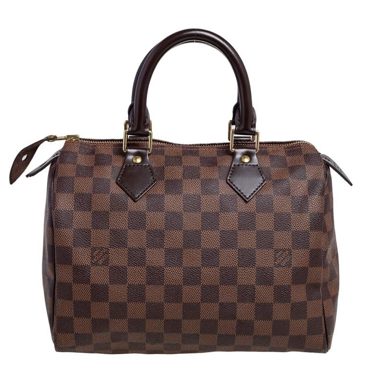 Pre Owned Louis Vuitton Damier Ebene Canvas Speedy 25 Bag