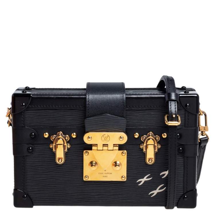 Louis Vuitton Black Epi Leather Limited Edition World Tour Petite Malle Bag  at 1stDibs