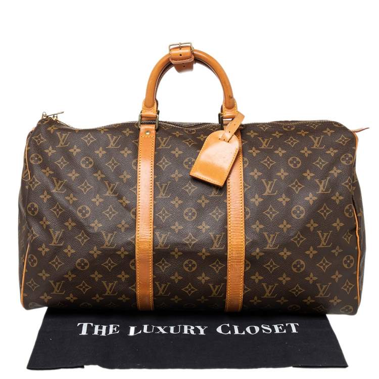 Pre Owned Louis Vuitton Monogram Canvas Keepall 50 Bag