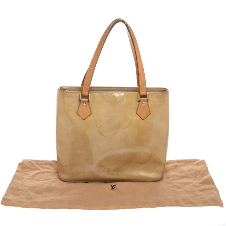 Pre Owned Louis Vuitton Beige Monogram Vernis Houston Bag