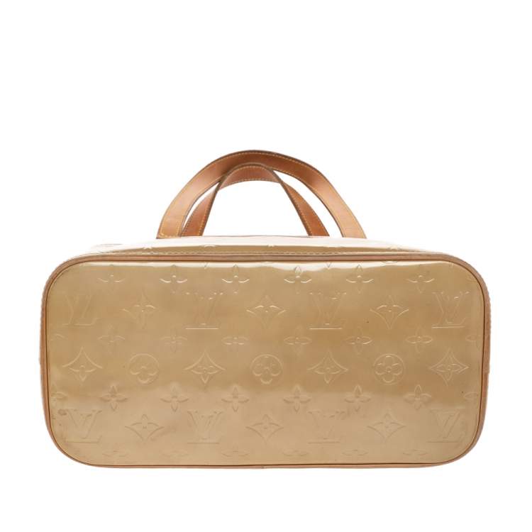 Pre Owned Louis Vuitton Beige Monogram Vernis Houston Bag