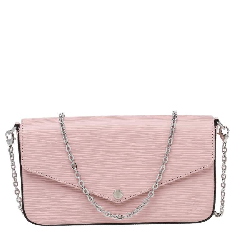 Louis Vuitton Rose Ballerine Epi Leather Neverfull Pochette Clutch Bag -  Yoogi's Closet