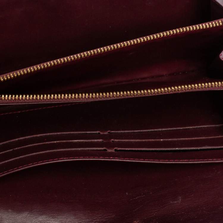 Pre Owned Louis Vuitton Rouge Fauviste Monogram Vernis Sarah Wallet