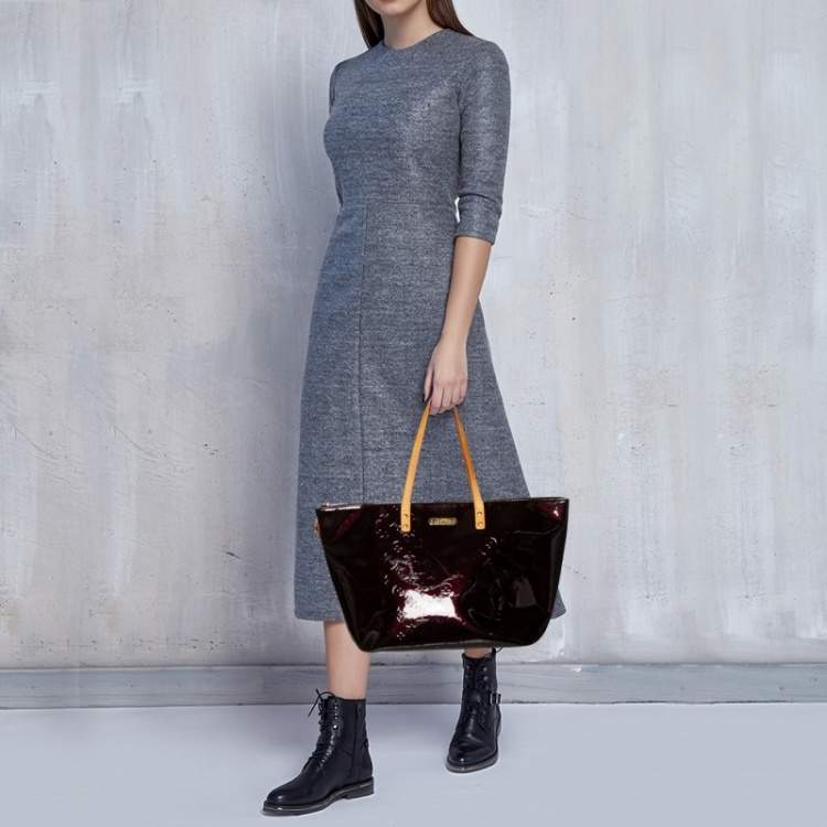 Louis Vuitton // Burgundy Vernis Amarante Bellevue Tote Bag – VSP