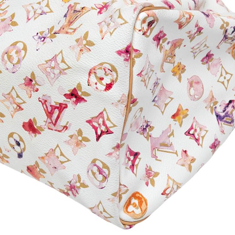Pre Owned Louis Vuitton Monogram Canvas Watercolor Aquarelle Richard Prince Speedy 35 Bag