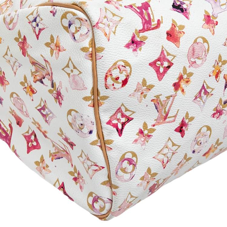 Pre Owned Louis Vuitton Monogram Canvas Watercolor Aquarelle Richard Prince Speedy 35 Bag