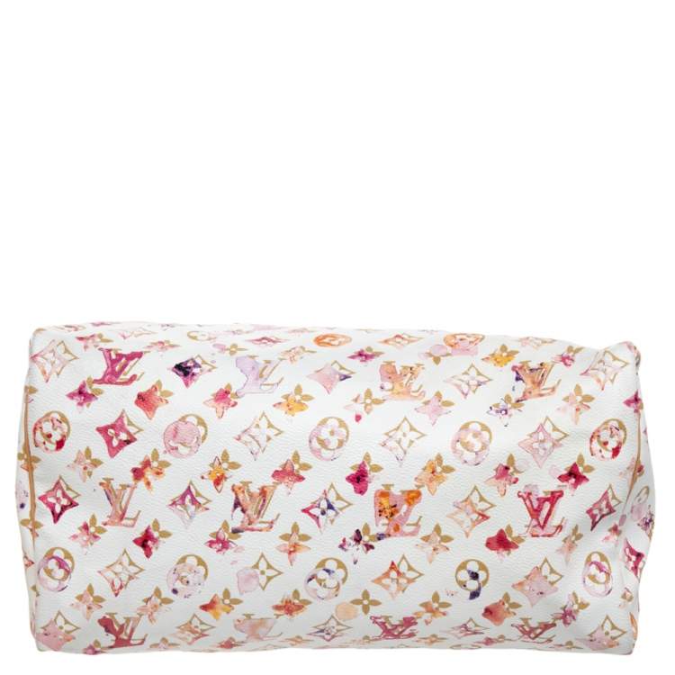 Pre Owned Louis Vuitton Monogram Canvas Watercolor Aquarelle Richard Prince Speedy 35 Bag