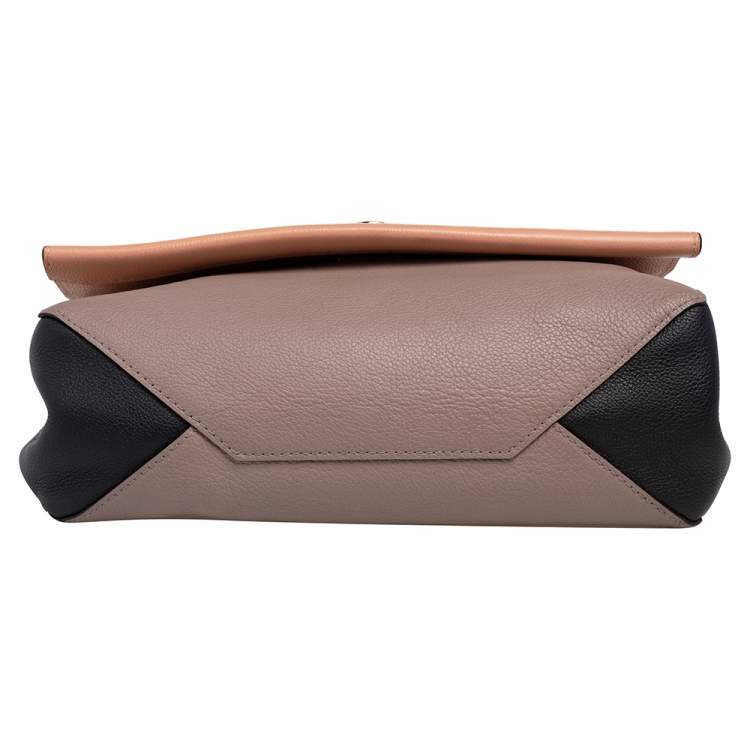 Pre Owned Louis Vuitton Grey/Beige Leather Lockme II Bag