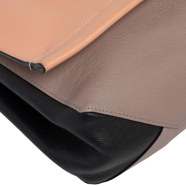 Pre Owned Louis Vuitton Grey/Beige Leather Lockme II Bag