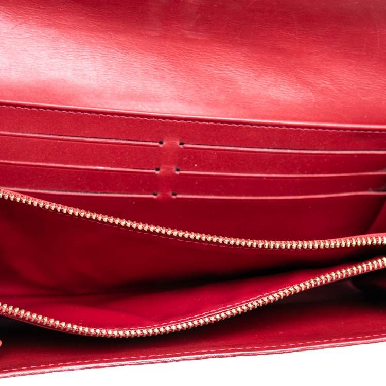 Louis Vuitton Monogram Vernis Sarah Noeud Wallet Red
