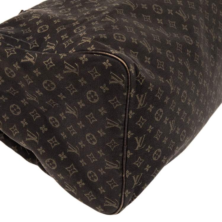 Pre Owned Louis Vuitton Fusain Monogram Canvas Mini Lin Speedy 30 Bag